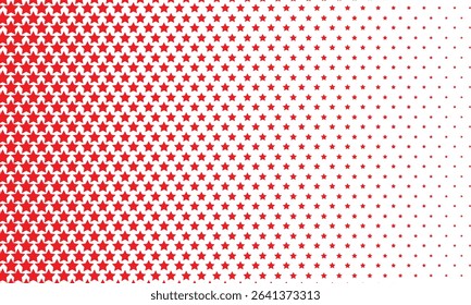 abstract simple red star halftone pattern art can be used background.