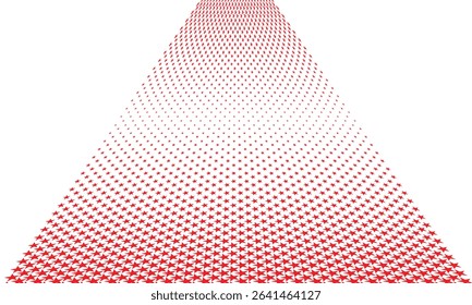 abstract simple red star halftone triangle pattern art can be used background.