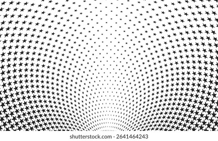 abstract simple red star halftone arc pattern art can be used background.
