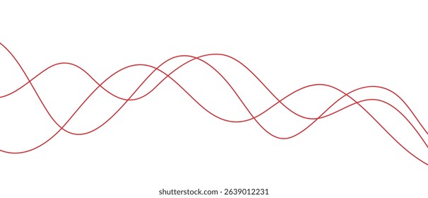 abstract simple red wave line design can be used background.