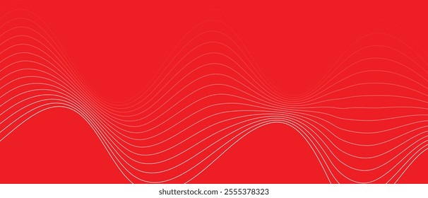 abstract simple red white blend wave line design on red background.
