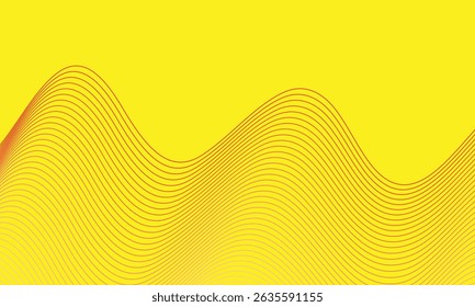 Diseño de línea de onda de mezcla de blanco rojo simple abstracto en amarillo se puede utilizar de fondo.