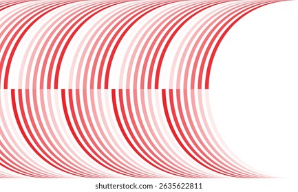 abstract simple red white gradient line arch pattern can be used background.