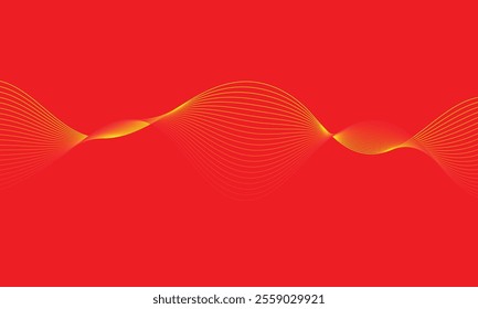 abstract simple red yellow blend wave lines on red can be used background.