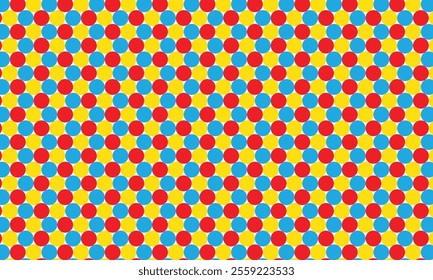 abstract simple red yellow blue dot pattern can be used background.