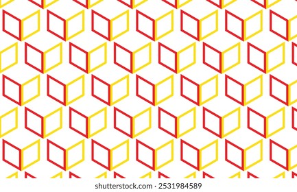 El patrón de rombo amarillo rojo simple abstracto se puede utilizar como fondo, Fondo de pantalla, ropa, envolturas.