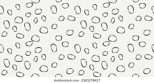 Abstract simple rings, white background and rings scattered across the canvas. Vector pattern for print, design, notebooks, pillows, textiles.