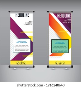 abstract simple roll up banner design