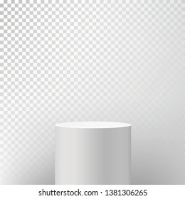 Abstract simple round realistic pedestal. Perfect podium template for your product presentation. Vector illustration.
