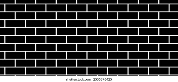 abstract simple seamless black brick pattern can be used background.