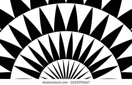 abstract simple seamless black triangle sunrise line pattern can be used background.