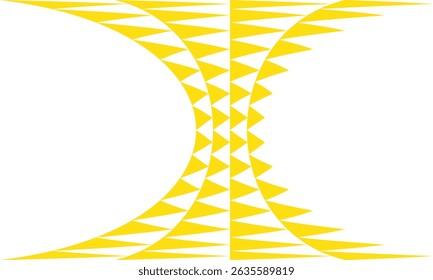 abstract simple seamless yellow triangle bulge line pattern can be used background.