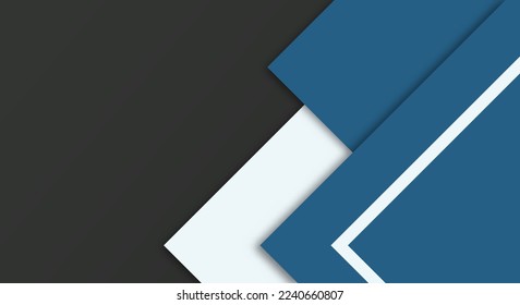 Abstract Simple Shape With Blue, White and Black Color Background with Papercut Style for Wallpaper