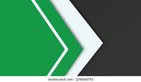 Abstract Simple Shape With Green, White and Black Color Background with Papercut Style for Wallpaper