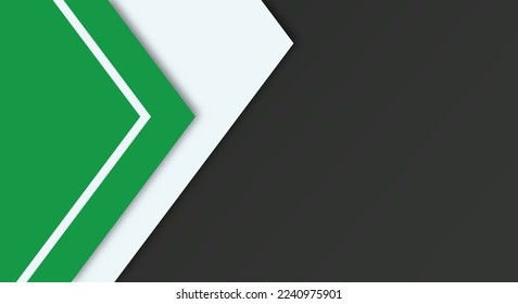 Abstract Simple Shape With Green, White and Black Color Background with Papercut Style for Wallpaper