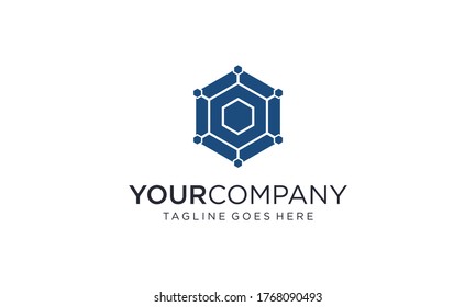 Abstract and simple shape hexagon for business and company logo design vector editable on white background