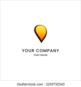 abstract simple shape logo, with shine gold color