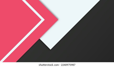 Abstract Simple Shape With Pink, White and Black Color Background with Papercut Style for Wallpaper