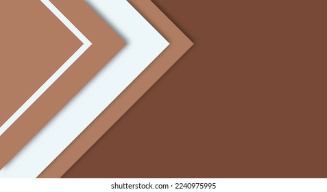 Abstract Simple Shape With White and Brown Color Background with Papercut Style for Wallpaper