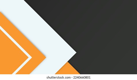 Abstract Simple Shape With Yellow, White and Black Color Background with Papercut Style for Wallpaper