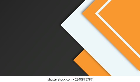 Abstract Simple Shape With Yellow, White and Black Color Background with Papercut Style for Wallpaper