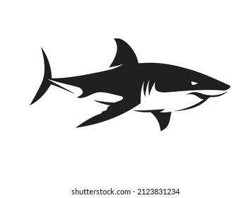 abstract simple shark logo vector on white background