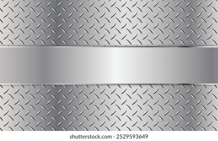 abstrakte einfache silberpolierte Textur mit metallischem Diamantplattenhintergrund.