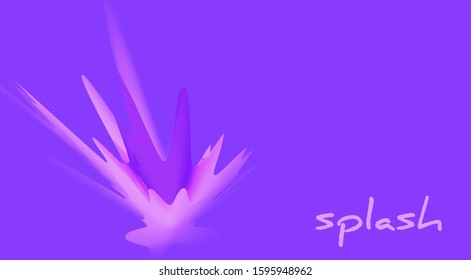 Abstract simple splash on blue violet background. Vector graphic pattern