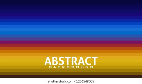 Abstract simple striped background in blue, red and golden colors. Vector graphic pattern