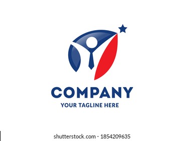 abstract simple success businessman marketing with star vector