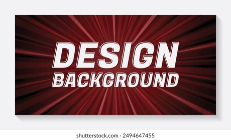 Abstrakter, schlichter Sunburst Banner Design Roter Hintergrund, abstrakter geometrischer Hintergrund mit bunten Textzeilen. Vektorgrafik
