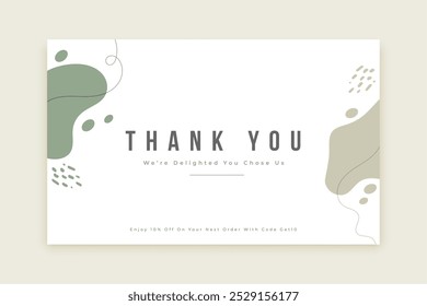abstract simple thank you message template design vector