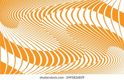 abstract simple thin to thick orange wave line pattern can be used background.