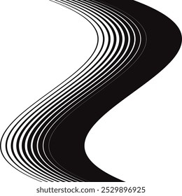 abstract simple thin to thick wavy pattern can be used background.