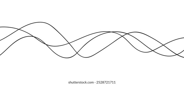 abstrato simples três ondulado arte de linha pode ser usado fundo.