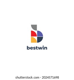 Abstract Simple Tiles B Letter Logo Shape Design