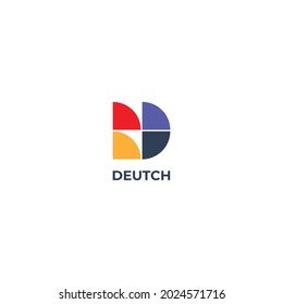 Abstract Simple Tiles D Letter Logo Shape Design