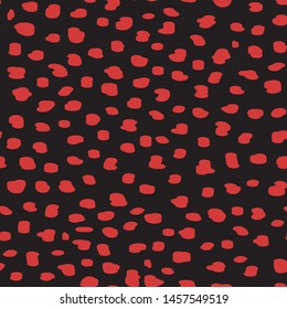 Abstract, simple, trendy hand drawn polka dot seamless
pattern / Big and small messy dots. / Vector modern romantic design  stylish textures