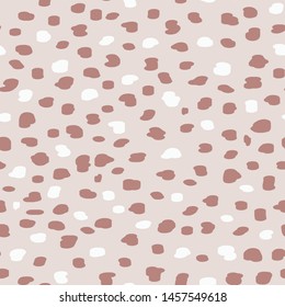 Abstract, simple, trendy hand drawn polka dot seamless
pattern / Big and small messy dots. / Vector modern romantic design  stylish textures