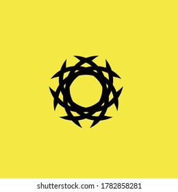 Resumen icono de diseño del logotipo del riesgo biológico tribal simple
