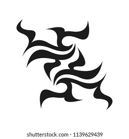 Abstract simple tribal sign. Graphic tattoo design.