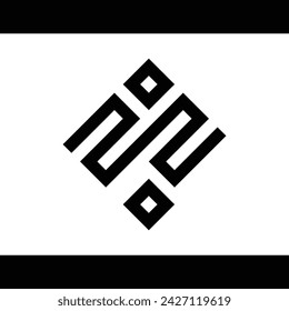 diseño abstracto, simple, único y atractivo del logotipo del monograma sobre un fondo blanco.