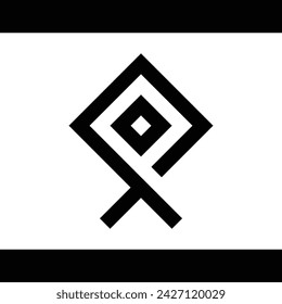 diseño abstracto, simple, único y atractivo del logotipo del monograma sobre un fondo blanco.
