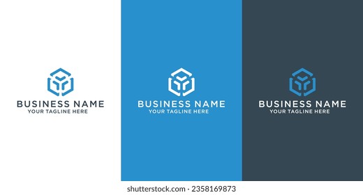 Abstract simple vector cube logo sign company icon symbol