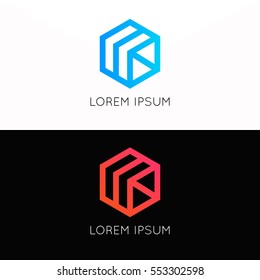 Abstract Simple Vector Cube Logo Sign Company Icon Symbol