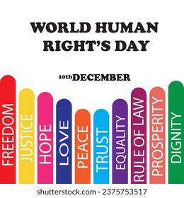 abstract simple vector illustration of a banner for international human rights day design for celebration stand up for human right theme