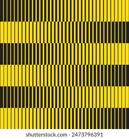 abstract simple vertical black thin to thick repeat line pattern on yellow can be used background.