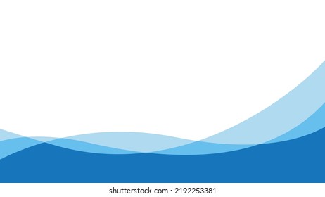 Abstract simple wave blue vector background.