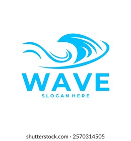 Abstract simple Wave logo concept design template