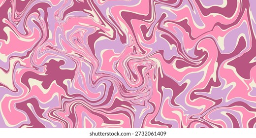 Abstract Simple Wavy Geometric Y2k Texture Vector Design. Cool Trendy Groovy Curvy Pattern. Psychedelic Trippy Liquid Colorful Backdrop.